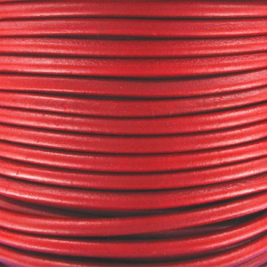 Cordón de cuero europeo de 4 mm - Rojo x 1 m