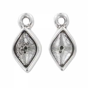 Engaste colgante doble cara  4230 14x9 mm plateado envejecido