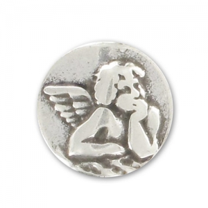 Cuenta pasante para cordón 10 mm ángel plateado antiguo x1