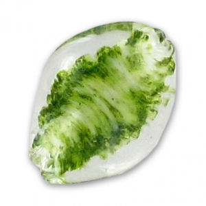 Cuenta retorcida 30x20 mm Crystal/Milky Green x1