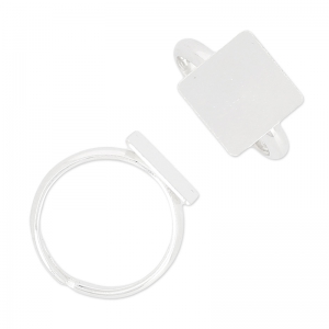 Anillo plano carré 12 mm Plata 925 x1