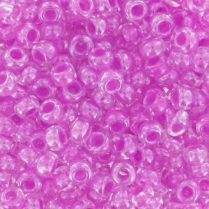 Cuentas de Rocalla Preciosa 9/0 de 2,5 mm - Cristal con interior violeta nacarado, 20 g