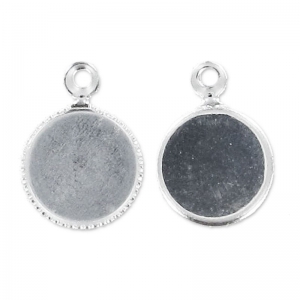 Engaste colgante para cabuchón fondo plano 8 mm argenté HQ x1