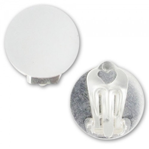 Pendientes clips disco plano 18 mm plateado x2