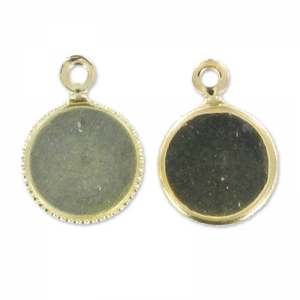 Engaste colgante para cabuchón fondo plano 8 mm dorado HQ x1