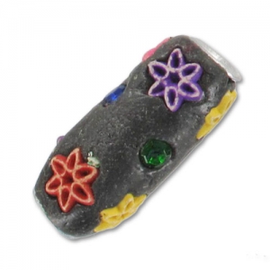 Oliva incrustada de cuentas 25x11 mm Multicolores x1