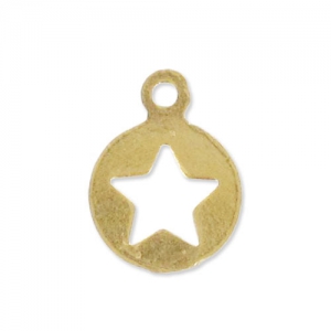 Dijes estrellas huecas 8 mm dorado con oro fino x5