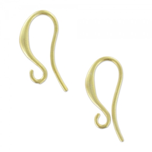 Ganchos para pendientes 15 mm Dorado con oro fino satinado x2