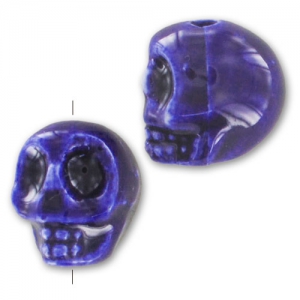 Calavera de cerámica 13x11 mm Cobalt x1