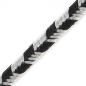 Trencilla Soutache 2,5 mm Silver/Black Stripe x2 m