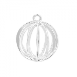 Jaula para cuenta 1 anilla 15 mm Chapado en plata fina