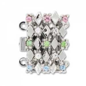 Cierre Strass PureCrystal 3 vías rhodium 20 mm