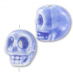 Calavera de cerámica 13x11 mm Azul x1