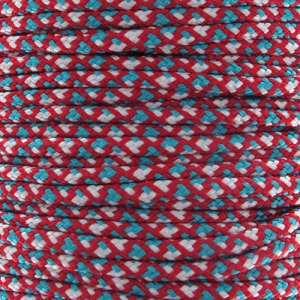 Parachute Cord 2 mm Red/Turquoise x1m