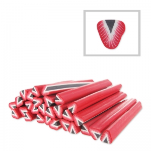 Caña arcilla polimerica 5x50 mm Fresa corazón negro