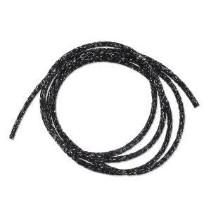 Cordón metálico Mokuba 2 mm - Hilo plateado negro x1m