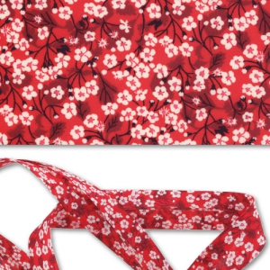 Cinta cortada al bies Liberty Mitsi Valeria Fraise des bois x1m