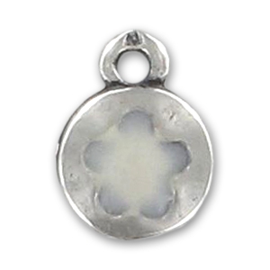 Dije esmaltado flor 13 mm Nácar x1