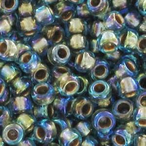 Rocalla Toho 15/0 TO15R995 - Raimbow Aqua Gold Lined