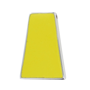 Colgante trapecio acrílico 46x31 mm plateado/Amarillo