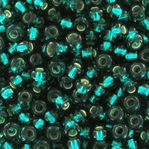 Cuentas de Rocalla Preciosa 11/0 de 2 mm - Emerald Silver Lined x20 g