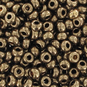 Preciosa: cuentas de Rocalla 9/0, 2,5 mm - Bronce dorado, 20 g