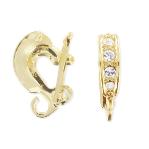 Enganche colgante con strass para clipsar 11 mm dorado
