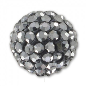 Redonda plastilina strass coreano 12 mm Jet Hematite  x1