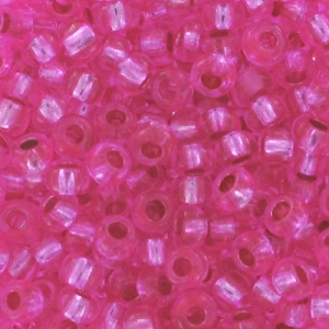 Cuentas de Rocalla Preciosa 11/0 2 mm - Rosa con ribete plateado x 20 g
