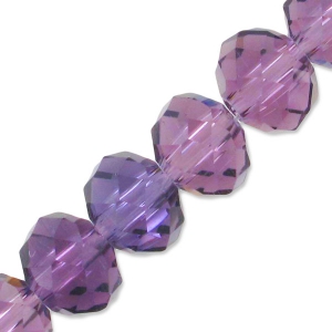 Redondas planas facetadas 6x5 mm Amethyst x40cm