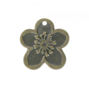 Dijes flores ligeras 16 mm bronce x10