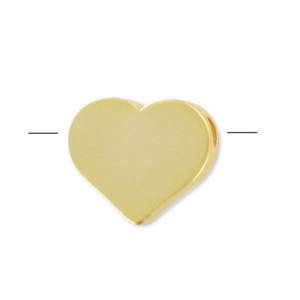 Cuenta en forma de corazón de 6,8 mm - Dorado con oro fino x1