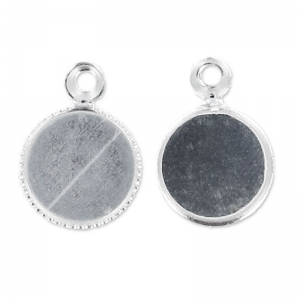 Engaste colgante para cabuchón fondo plano 6 mm argenté HQ x1