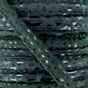 Cordón de cuero con puntadas vistas 4 mm Imitación Leopardo Verde Abet