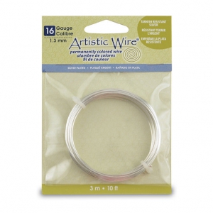 Hilo de cobre Artistic Wire de 1,3 mm - Chapado en plata antioxido, 3 m
