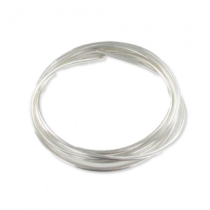 Hilo redondo de plata fina 999/1000, 1 mm x 50 cm