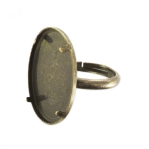 Anillo Engaste fondo plano 18x13 mm bronce x1