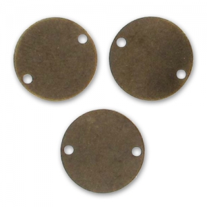 Separadores redondos lisos 2 agujeros 10 mm bronce x5
