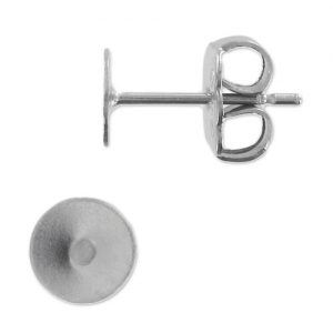 Pendientes con trasera disco 8 mm Acero Inox x10