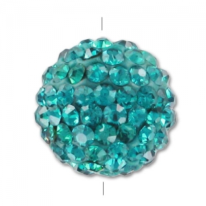 Redonda plastilina strass 8 mm Aquamarine x1