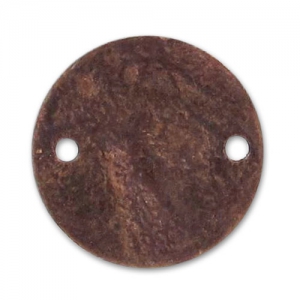 Separador redondo martillado 2 agujeros 15 mm cobre antiguo x1