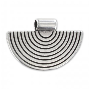 Colgante media anilla 23x35 mm Chapado Plateado envejecido x1