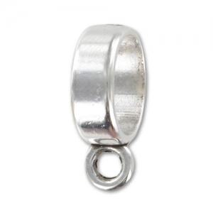 Cuenta pasante enganche dije para cordones 10 mm Chapado Plateado envejecido