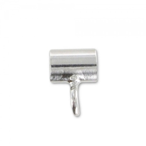 Tubos engache dije Plata 925 para cordón 3 mm x4