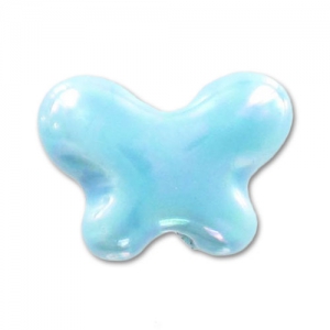 Mariposa de cerámica 12x15 mm Aqua irisado x1