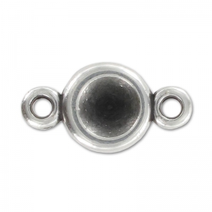 Entrepieza soporte cabuchon PureCrystal 1028 1088 8 mm Chapado Plateado envejecido x1