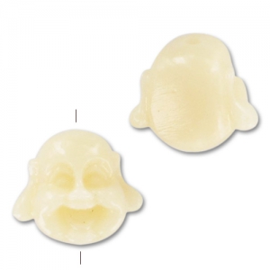 Cabeza Buda 12 mm imitación Márfil x1