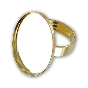 Anillo Engaste fondo plano 25x18 mm dorado con oro fino x1