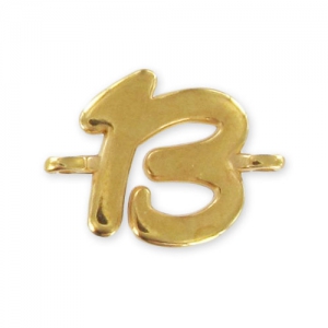 Separador cifra 15x21 mm Dorado con oro fino x1
