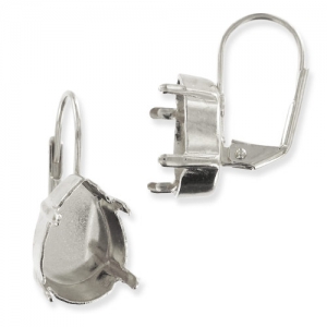 Ganchos cerrados soporte cabuchón 4320 14X10 mm rodiado x2